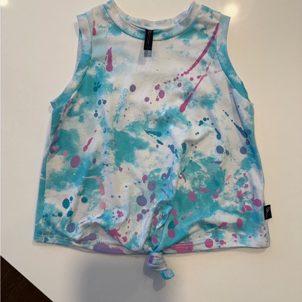 Pixielane Girls Splatter tie front tank top in a size 5. Excellent condition - Picture 2 of 2